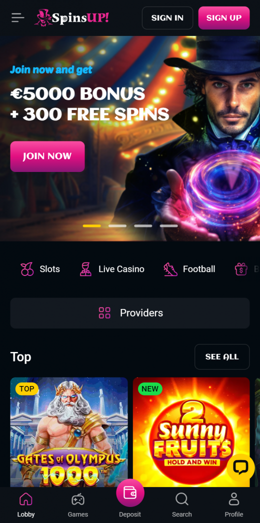 SpinsUp Apps Screenshot