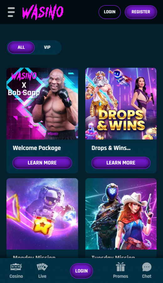 Wasino Casino Apps Screenshot