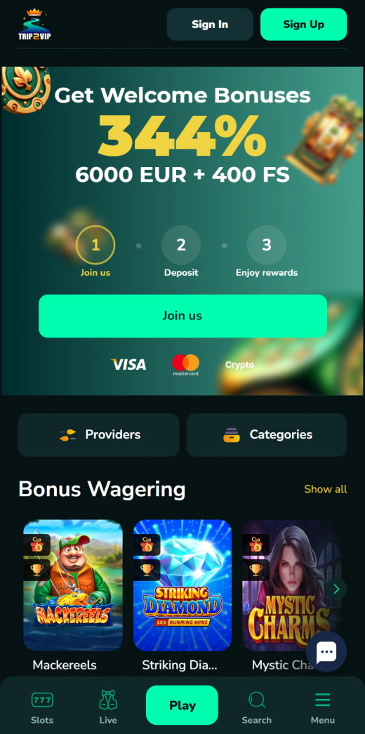 Trip2Vip Casino Apps Screenshot